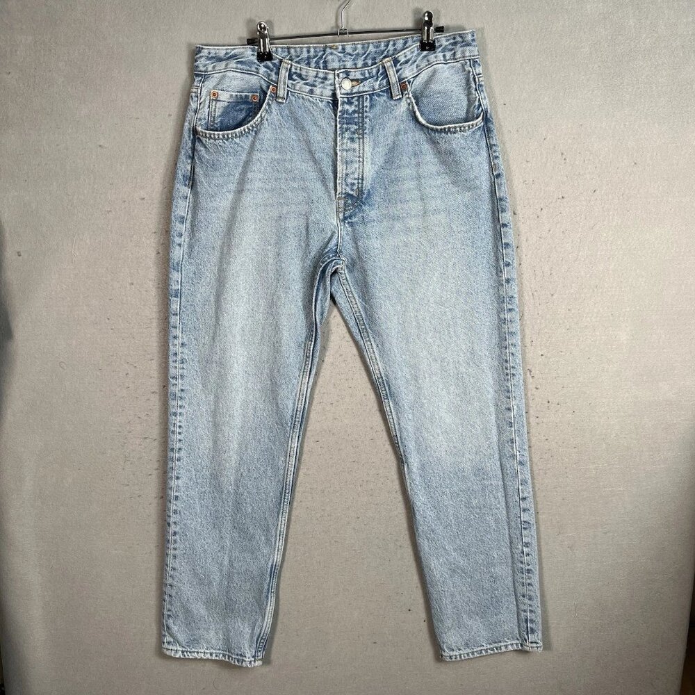 Zara Straight Leg Jeans Adult 34 Blue Light Wash Denim Mens